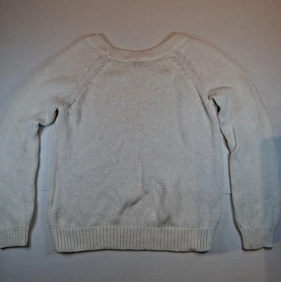 Banana Republic Milly Collection Open Knit Sweater XS White Cotton Classic - Picture 5 of 10